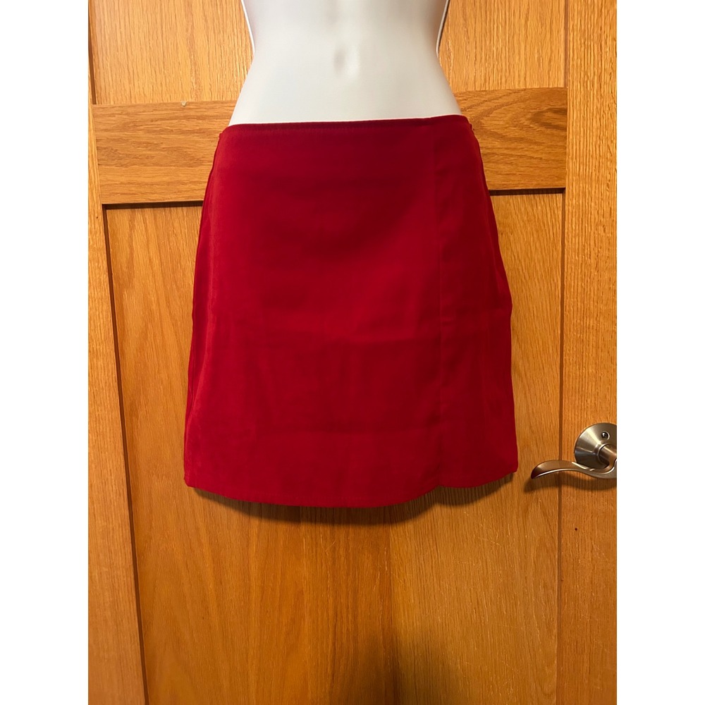 Vintage Y2K Red Velvet Mini Skirt L.A.N.Y. Liberty Apparel Size 5 XS Preppy Chic
